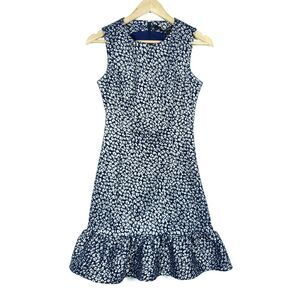 Timo Weiland Womens Dress 4 Blue Metallic Leopard Animal Print Sleeveless Sheath